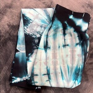 Nikibiki Aqua and Black Tie-Dye Leggings